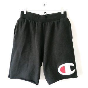 Champion Mens Black Drawstring Bermuda Short Mid Rise Size Medium